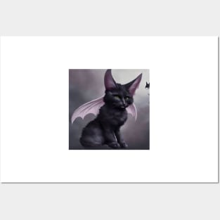 BatCat Plushie Whimsical Wall Art Posters and Art